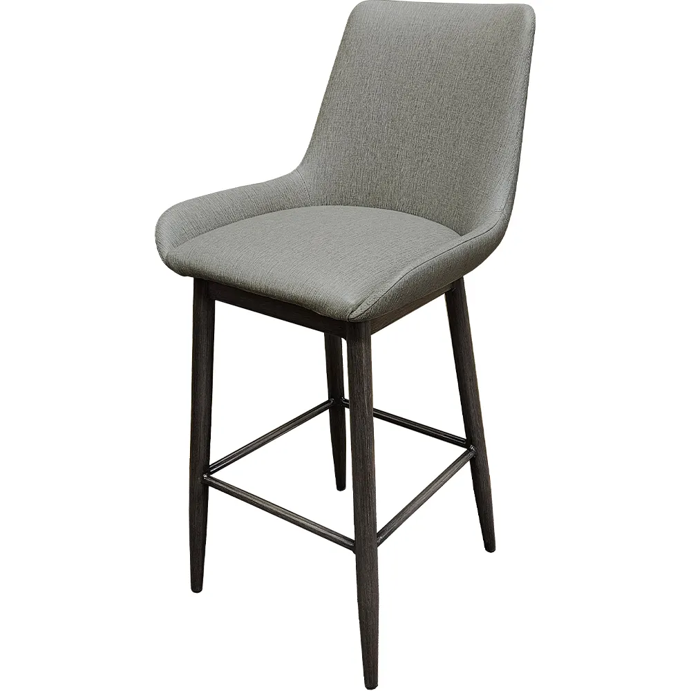 Oak Street BM-10501 Amata Bar Stool, Upholstered Back & Bucket Seat, 1.2mm Metal Frame, Arms, Indoor Use