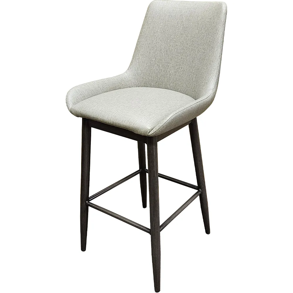 Oak Street BM-10501 Amata Bar Stool, Upholstered Back & Bucket Seat, 1.2mm Metal Frame, Arms, Indoor Use