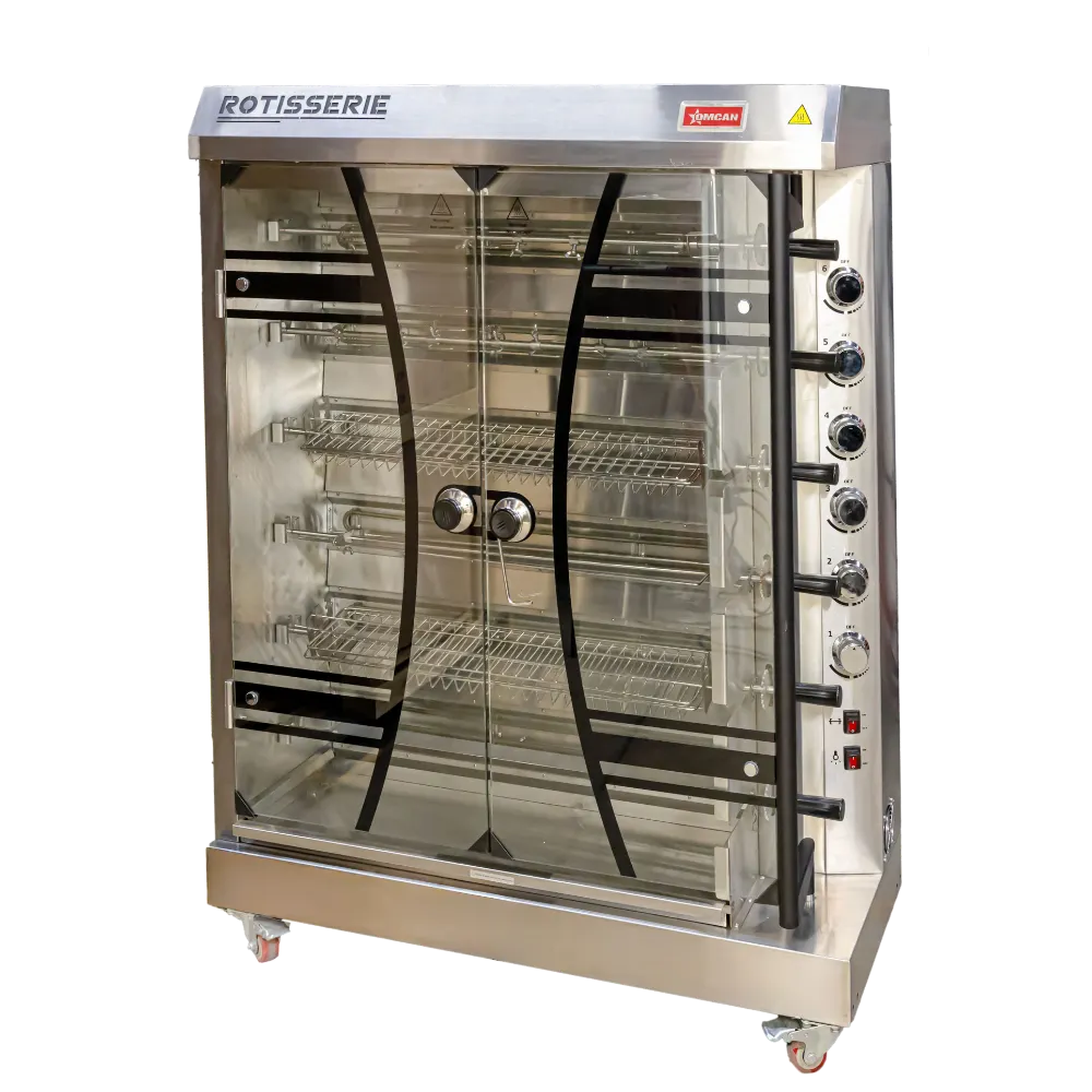 Omcan USA 48195 (Ce-Cn-0006-R) Rotisserie Grill, Electric, 46"W, (6) Spits