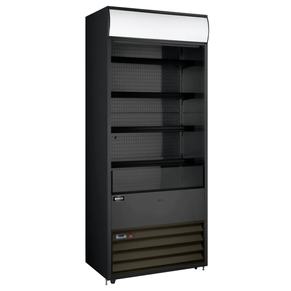 Omcan USA 48480 30" Vertical Open Air Merchandiser in Black, 5 Shelves, 15.5 cu. ft.
