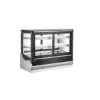 Omcan USA 48565 Display Case 48" Wide 9.0 cu.ft Black Exterior Stainless Interior 2 Shelves 305W