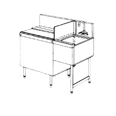 Perlick 7054L S.Steel End Splash Left 6" for TS/TSF Series Underbar Equipment, Precise Water Control