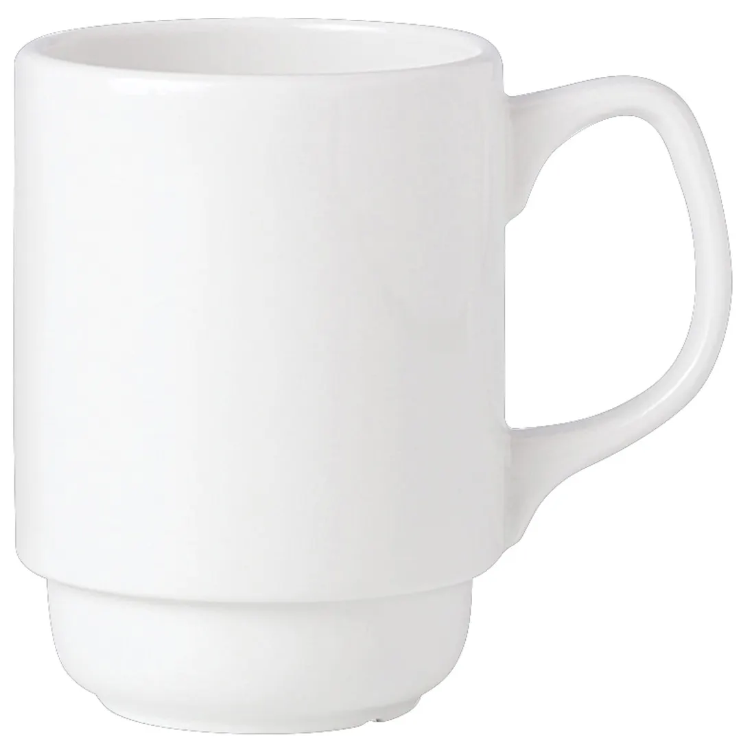 Steelite 11010403 Stacking Mug, 9.0 Oz, 4.0" x 3.75" Ceramic, Dishwasher Safe, Oven 530°F - 36/Case