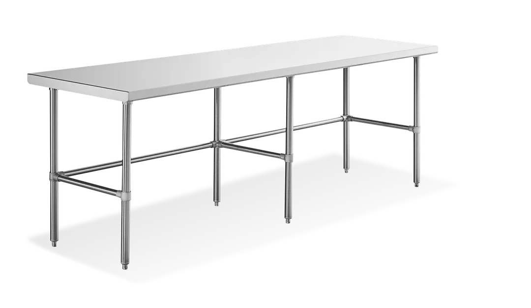 Steel Works SWWTSOB-3096-2R-318 Open Base Worktable, 96"W X 30"D X 34"H
