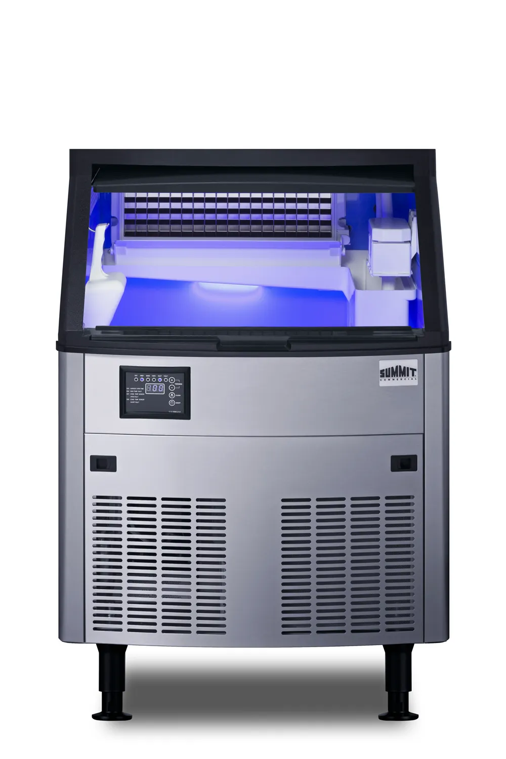Summit BIM210 Clear Cube Ice Maker, 26" Wide, 210 Lb/Day, 80 Lb Bin, Steel, 115V/3.5A, ETL Certified