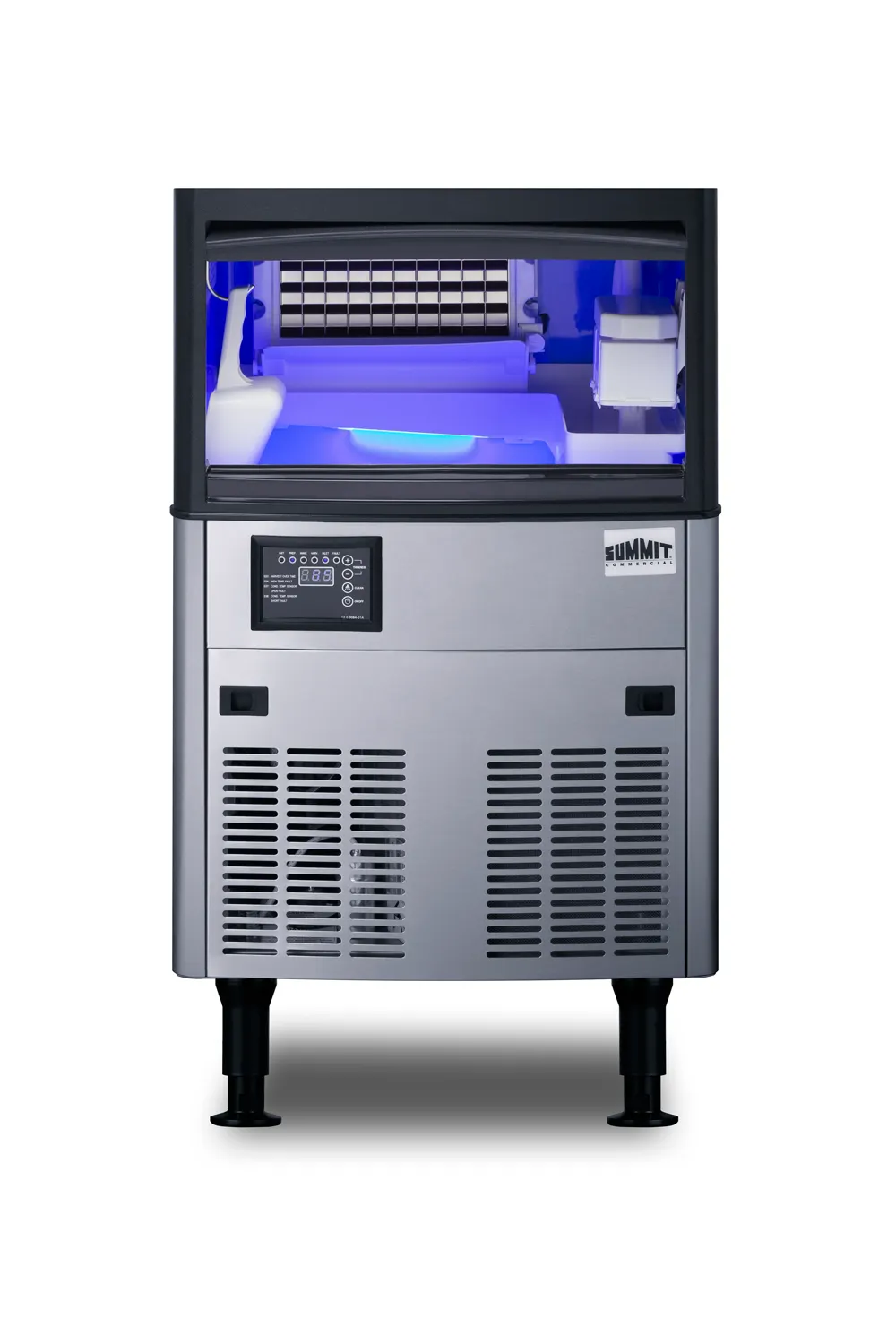 Summit BIM85 Ice Maker With Bin, 20" Width, 80 lb/hr Production, 33 lb Storage, Stainless, 115V