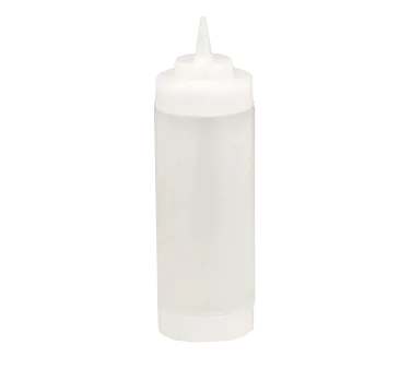 TableCraft Products 11663CF WideMouth Squeeze Bottle, 16 Oz Clear/White PerfectFlex, 63 mm Opening