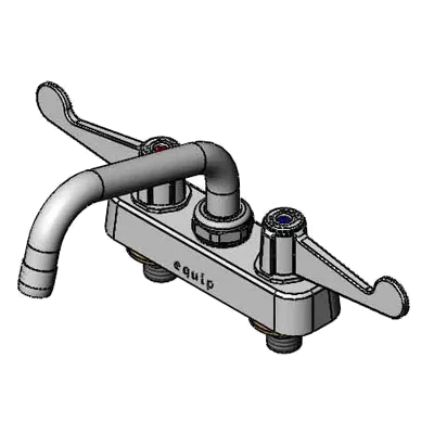 T&S Brass 5F-4CWX06 Equip Workboard Faucet, 4" Oc Deck Mount, 6" Swing Nozzle
