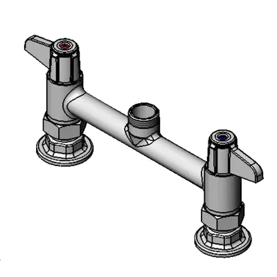 T&S Brass 5F-8DLX00 Equip Faucet, 8" Centers, Deck Mount, Less Nozzle
