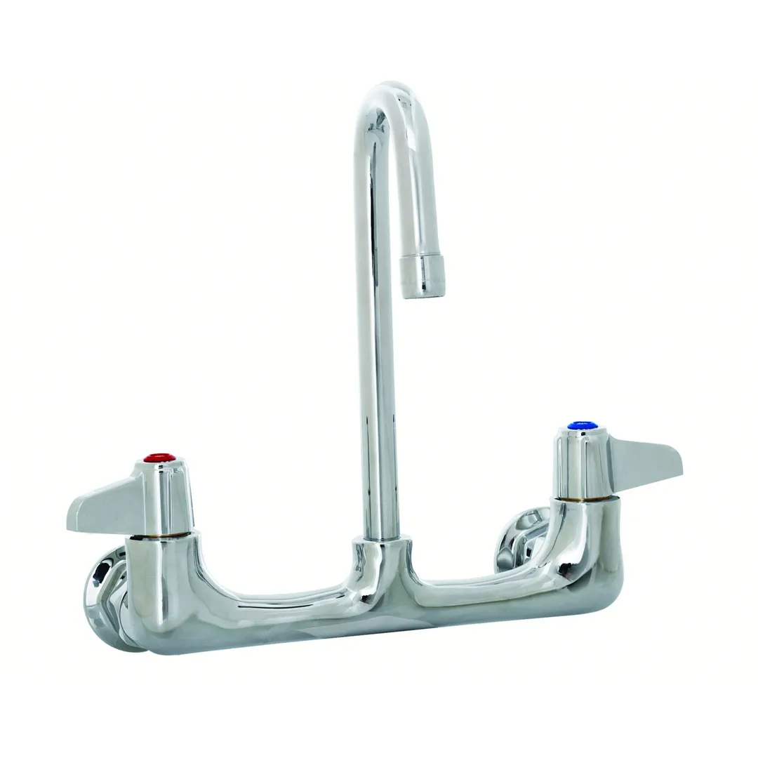 T&S Brass 5F-8WLX03 Equip Faucet, 8" Centers, Wall Mount, 3" Rigid Gooseneck