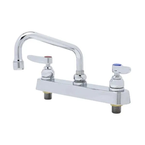 T&S Brass B-1120-QT-WS Workboard Faucet, Deck Mount, 8" Centers