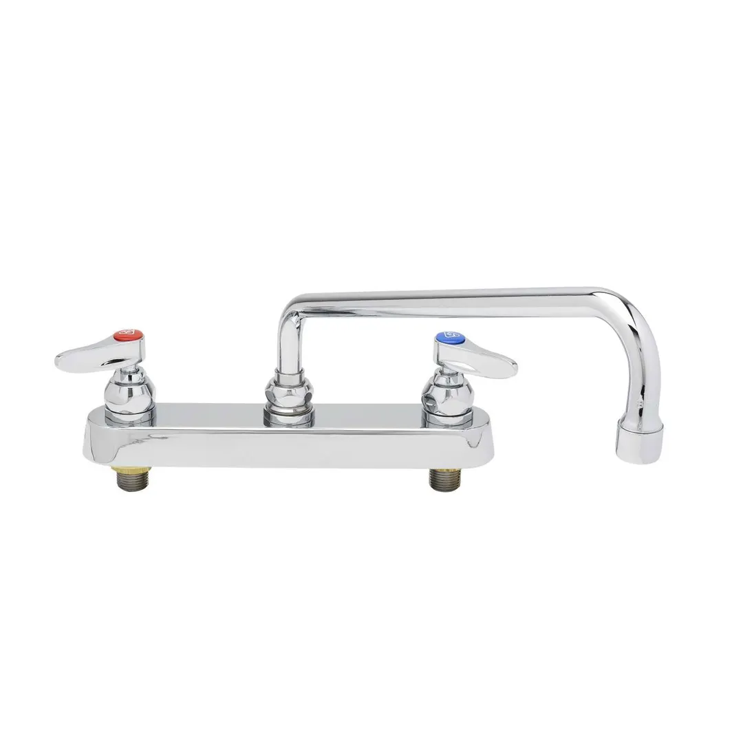T&S Brass B-1123 Faucet, 12" Swing Nozzle, Deck Mounted