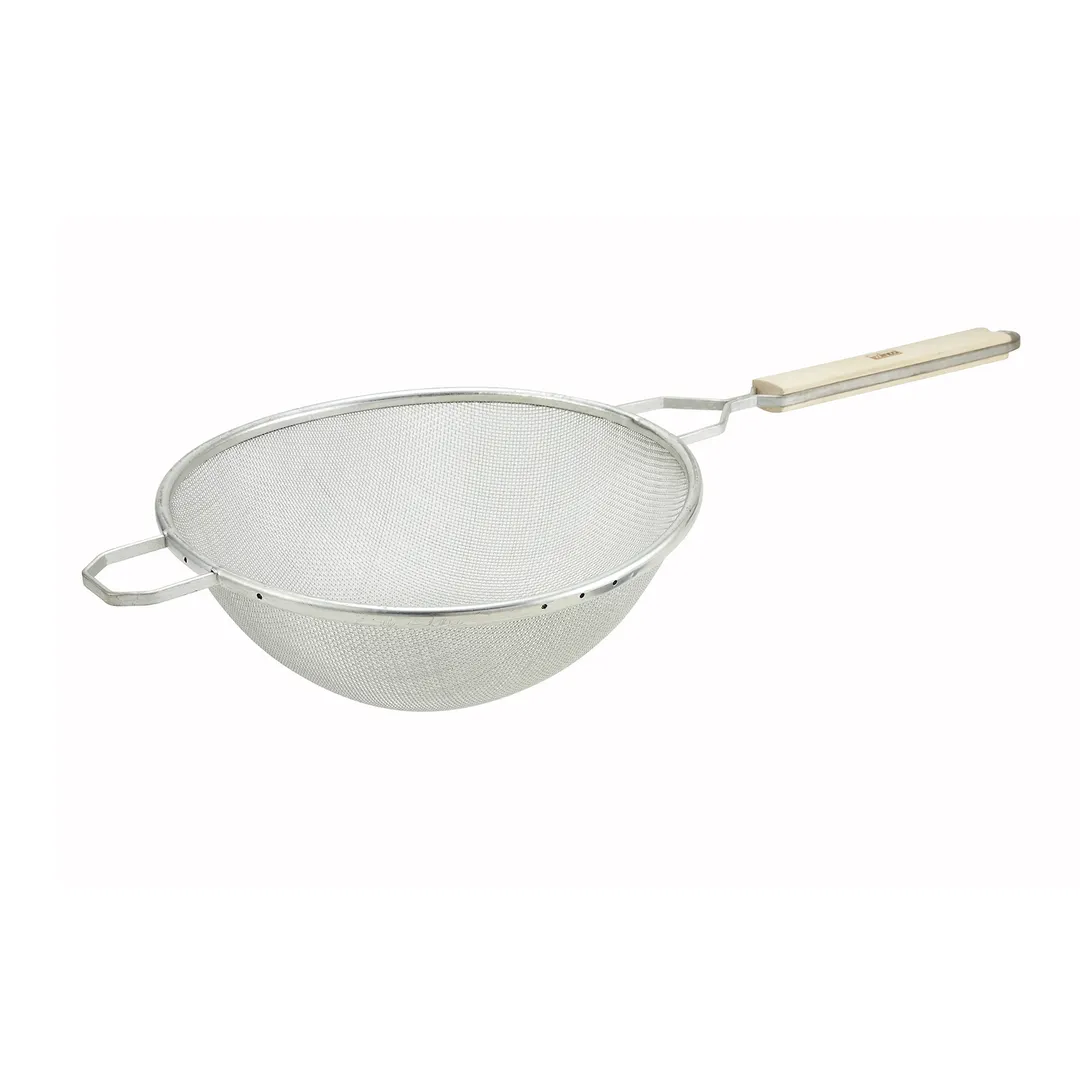 Winco MST-10S 10 1/2" Stainless Steel Medium Single Mesh Strainer, Round