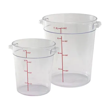 Winco PCRC-12 12 Qt. Clear Round Polycarbonate Food Storage Container