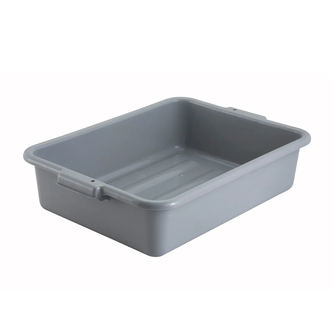 Winco PL-5G Polypropylene Gray Dish Box w/ 1-Compartment