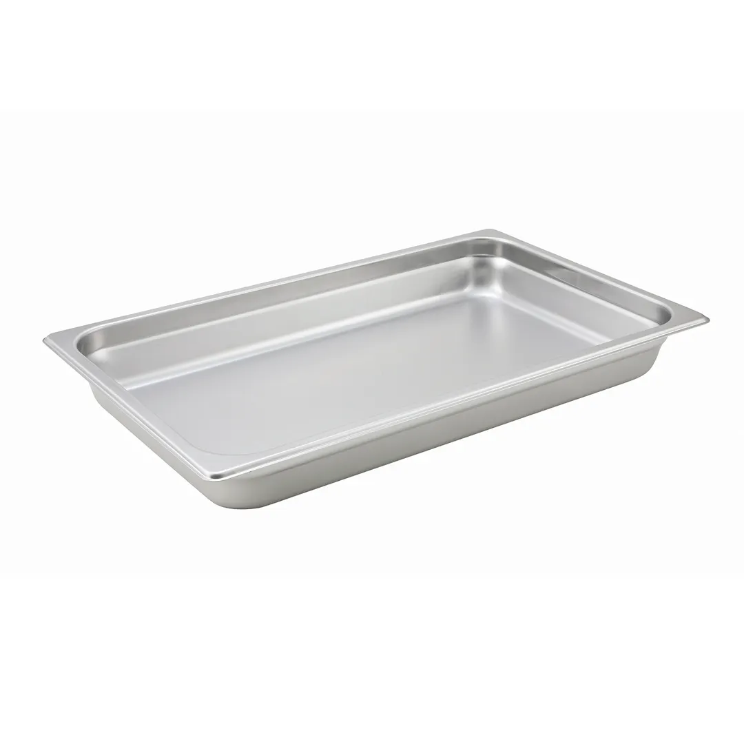 Winco SPJH-102 2 22 Gauge 1/2" Full Size Solid Anti-Jam Steam Table Pan / Hotel Pan 