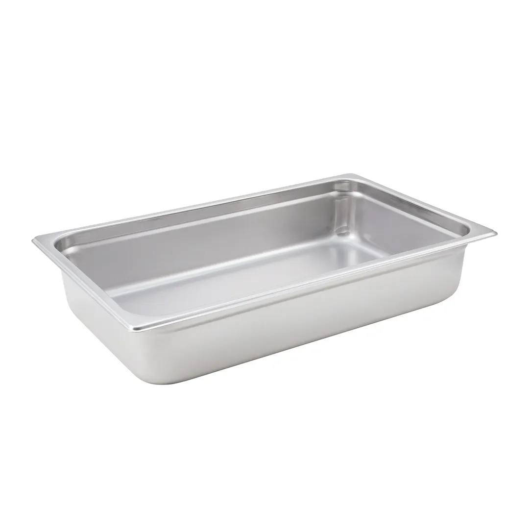 Winco SPJH-104 22 Gauge 4" Full Size Steam Table Pan / Hotel Pan 
