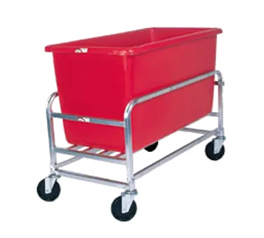 Winholt 30-8-AL-RD Bulk Goods Cart, 8 Bushel 500 lb, Aluminum Frame, Red Polyethylene Tub, 24-33" Height