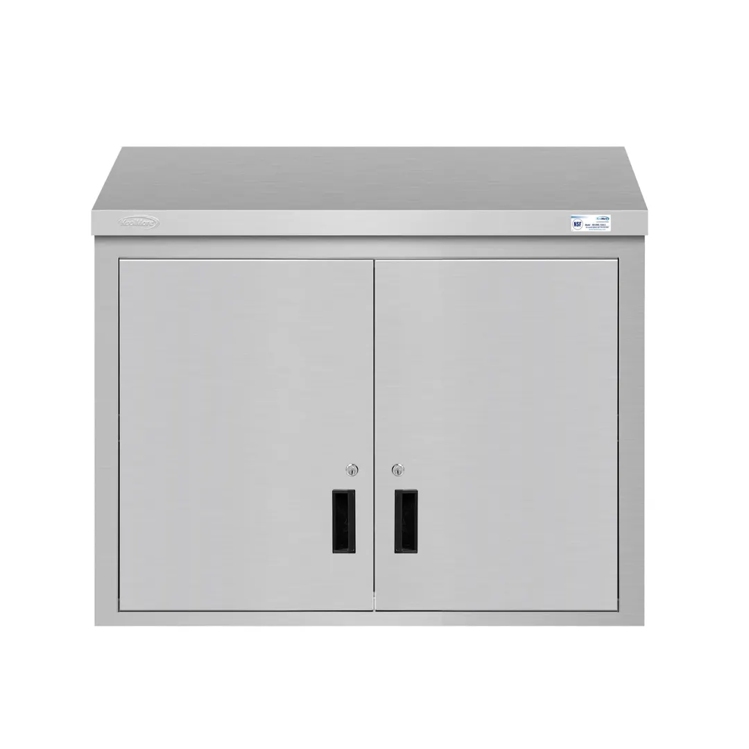 Koolmore KM-WMC-1536-S Commercial Wall Cabinet, 36"W x 15"D x 33"H, Stainless Steel Hinged Doors, Locking, NSF