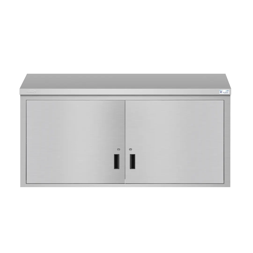 Koolmore KM-WMC-1560-S Commercial Wall Cabinet, 60"W x 15"D x 33"H, Stainless Steel, Hinged Doors, Locking, NSF