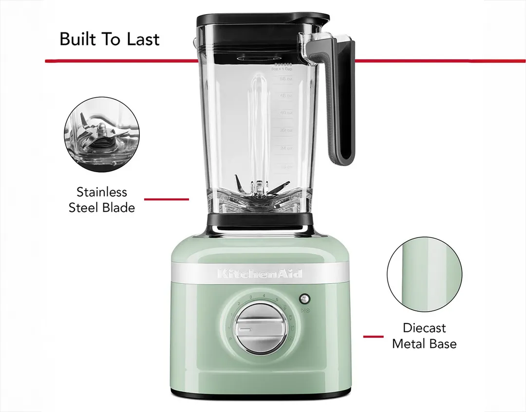 KitchenAid KSB4028PT K400 Blender, 5-Speed, 56 oz Capacity, Pistachio, Tamper