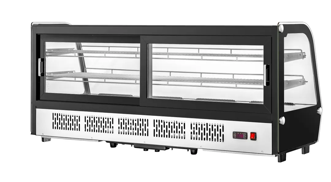 Migali C-88CTC-60 Countertop Display Case, 8.8 Cu Ft, Sliding Glass, Auto‑Defrost, 2 Shelves