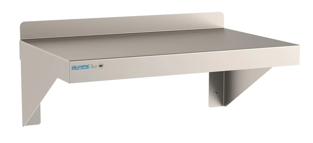 Olympic JWS1524SS Stainless Steel Wall-Mounted Shelf - 24"W x 15"D