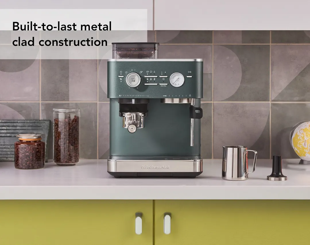 KitchenAid KES6551JP Semi Automatic Espresso Machine with Burr Grinder - Juniper / 12 oz