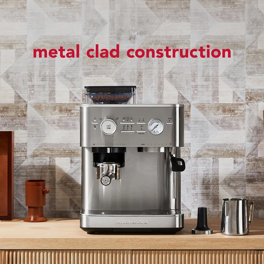 KitchenAid KES6551SX Semi Automatic Espresso Machine with Burr Grinder - Brushed Stainless Steel
