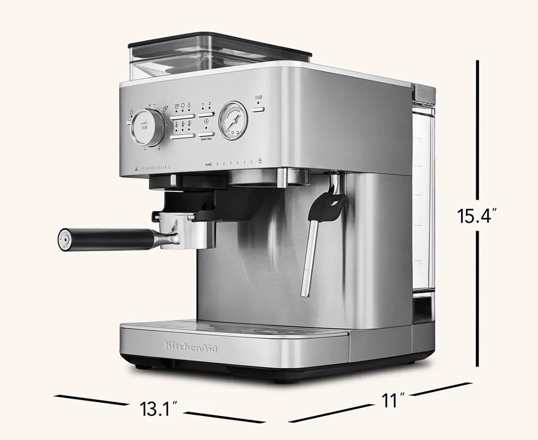KitchenAid KES6551SX Semi Automatic Espresso Machine with Burr Grinder - Brushed Stainless Steel