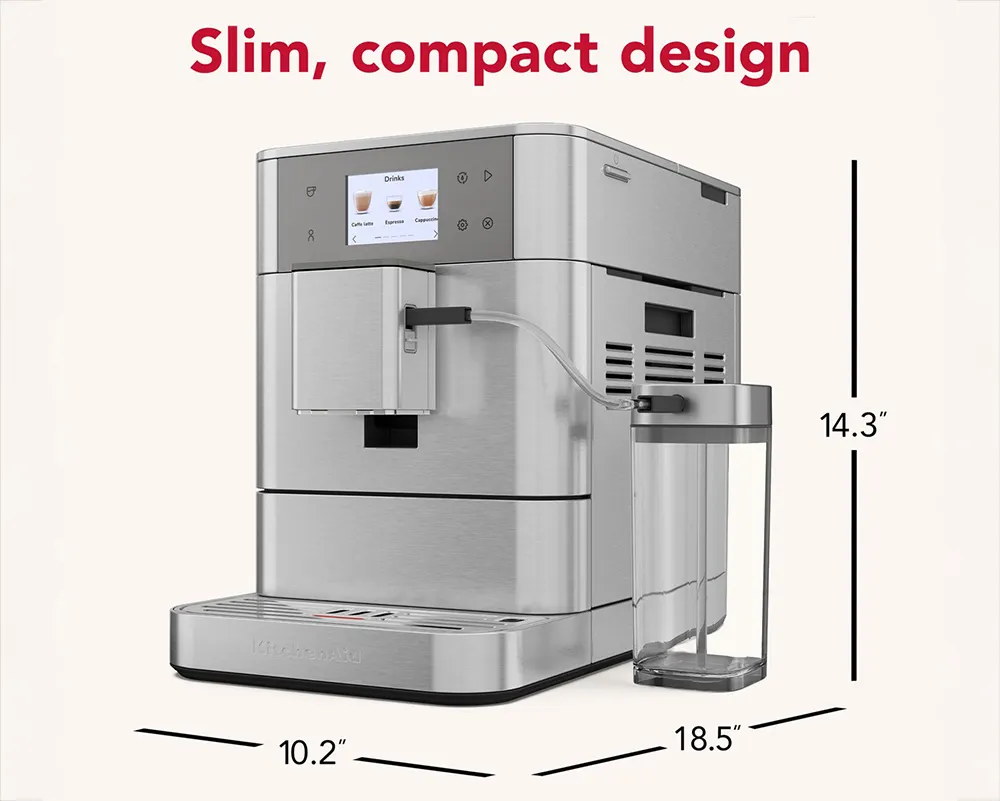KitchenAid KES8557SX Fully Automatic Espresso Machine, 2.2 L Water Tank - Brushed Stainless Steel