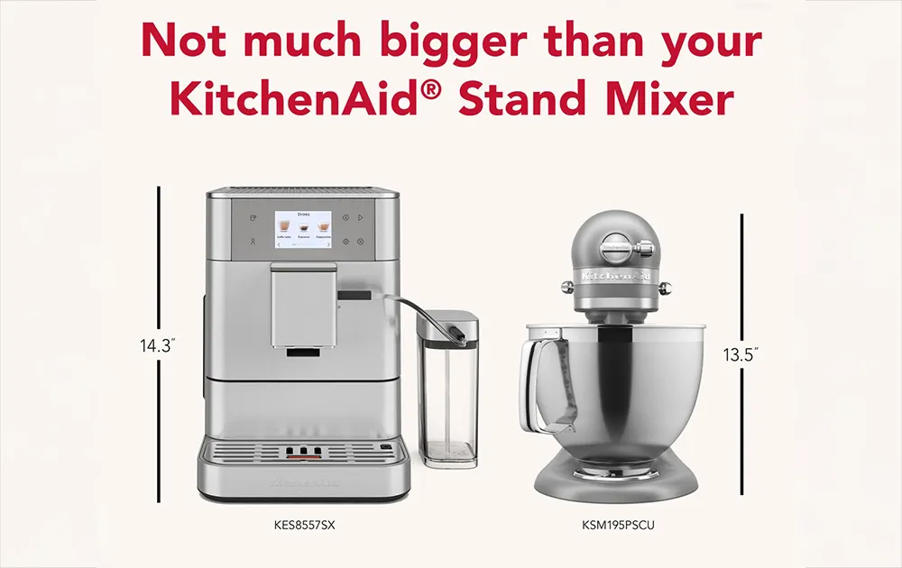 KitchenAid KES8557SX Fully Automatic Espresso Machine, 2.2 L Water Tank - Brushed Stainless Steel