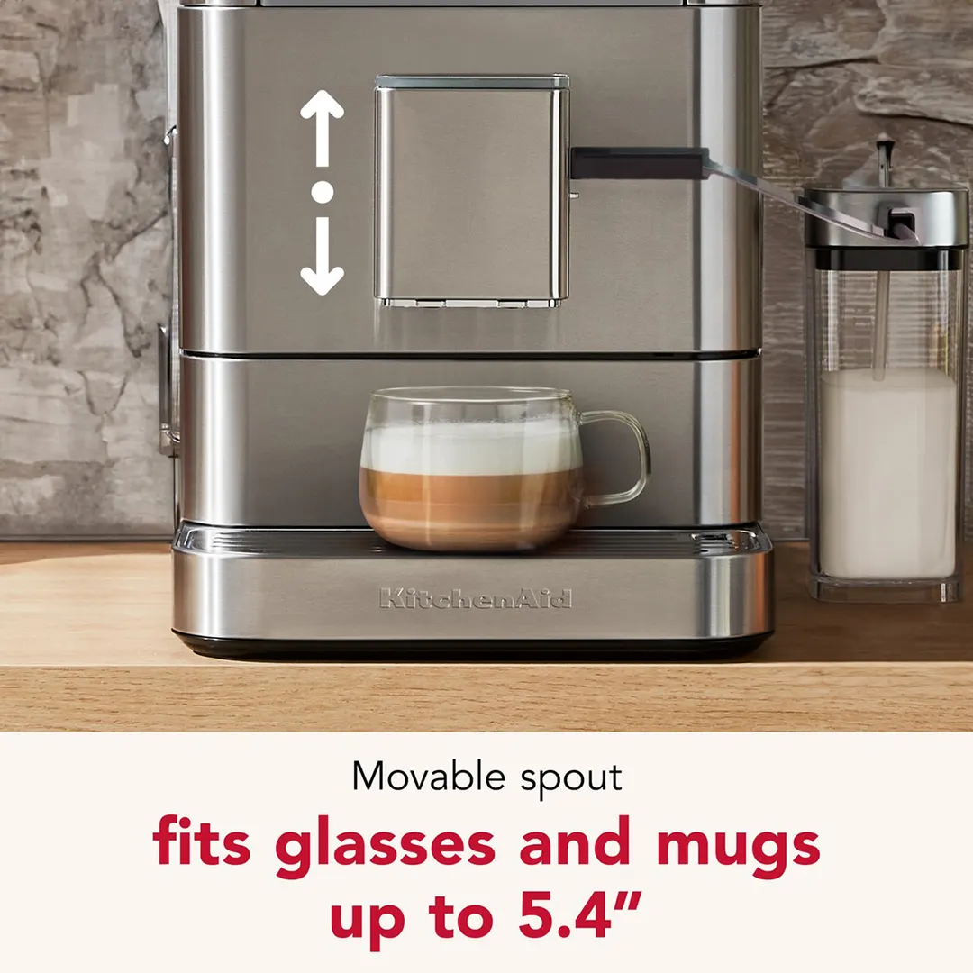 KitchenAid KES8557SX Fully Automatic Espresso Machine, 2.2 L Water Tank - Brushed Stainless Steel