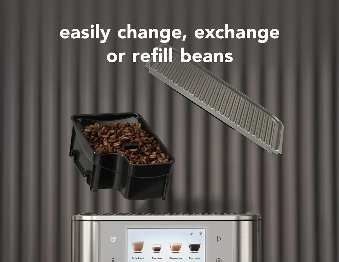 KitchenAid KES8558BK Fully Automatic Espresso Machine with Indicator Light - Cast Iron Black