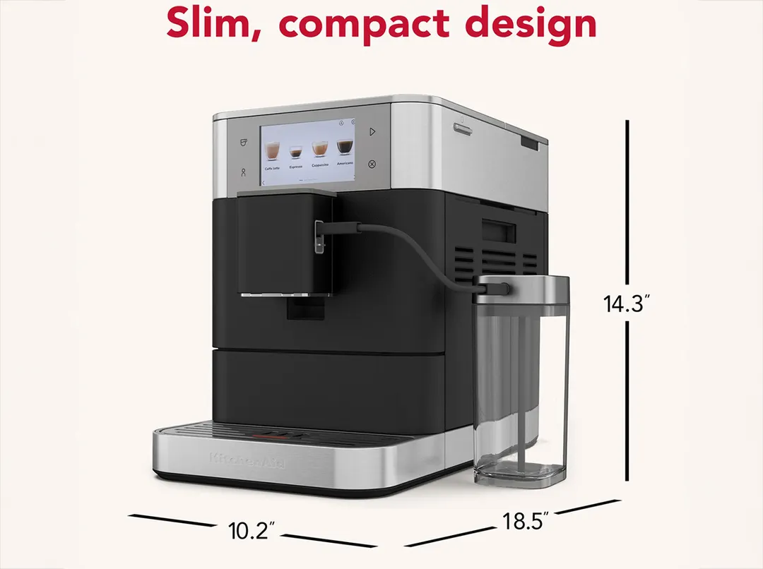 KitchenAid KES8558BK Fully Automatic Espresso Machine with Indicator Light - Cast Iron Black