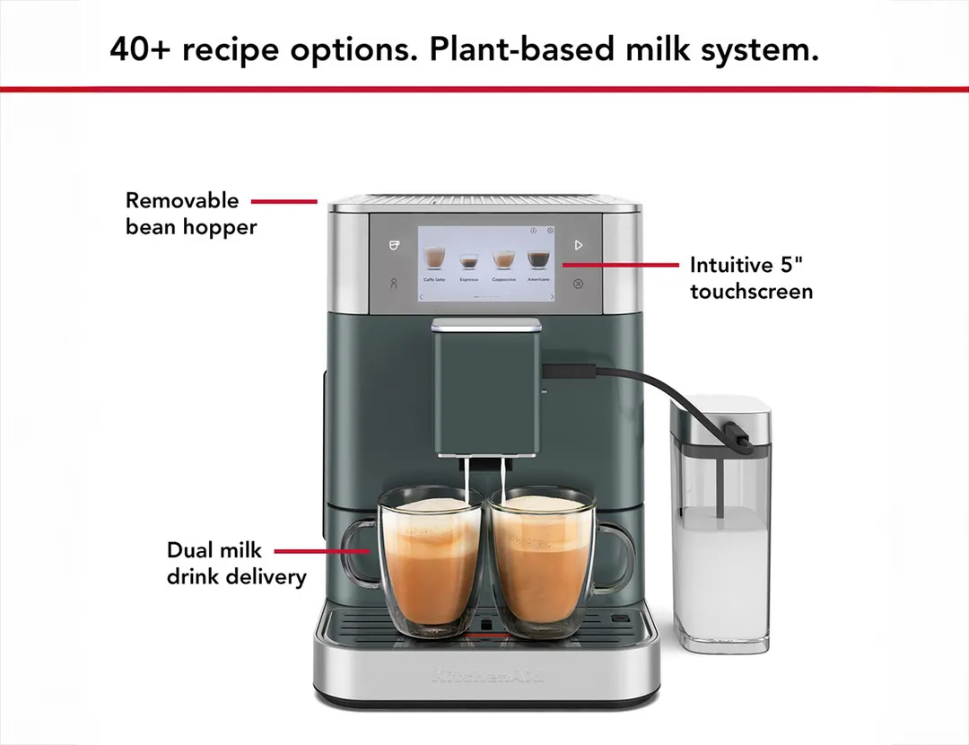 KitchenAid KES8558JP Fully Automatic Espresso Machine with Indicator Light, 2.2 L Water Tank - Juniper