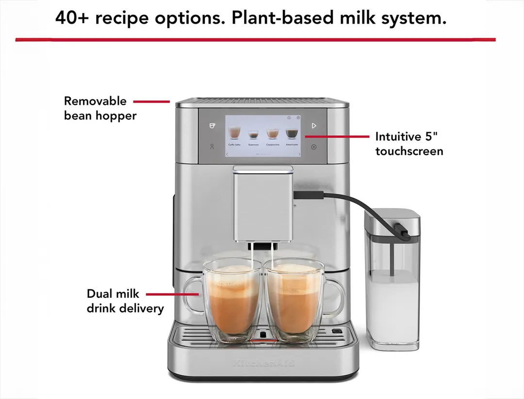 KitchenAid KES8558SX Fully Automatic Espresso Machine with Indicator Light - Brushed Stainless Steel