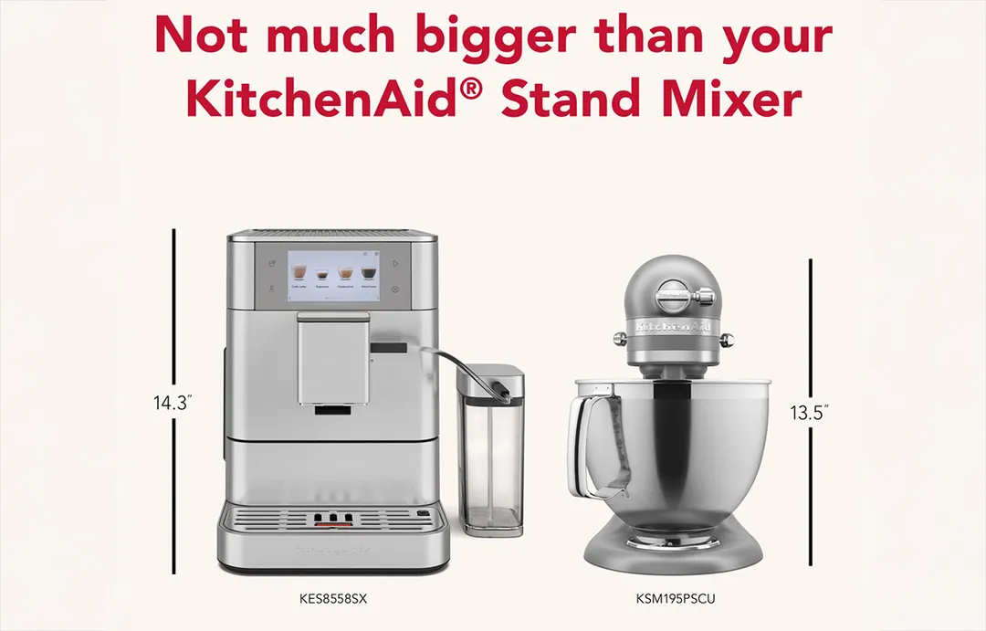 KitchenAid KES8558SX Fully Automatic Espresso Machine with Indicator Light - Brushed Stainless Steel