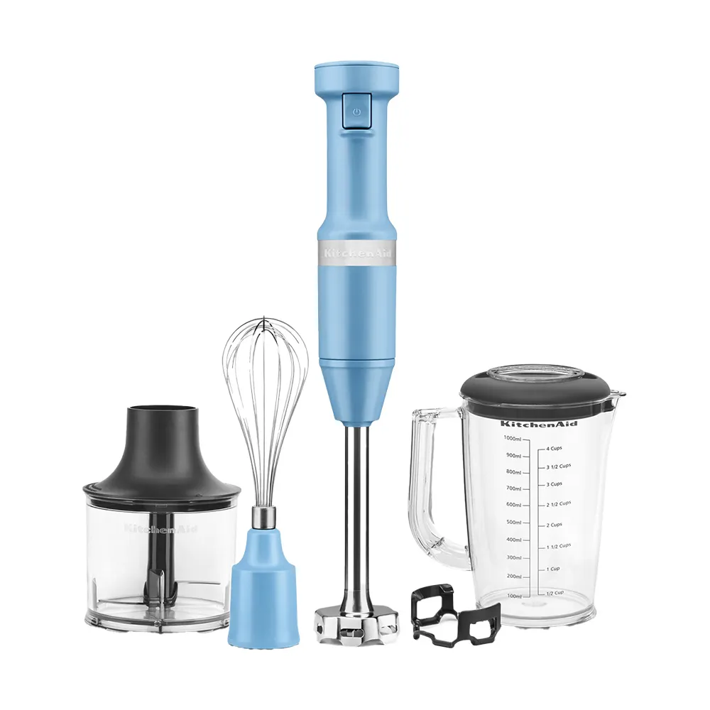 KitchenAid KHBV83VB Variable Speed Corded Hand Blender with Accessories, Blue Velvet 