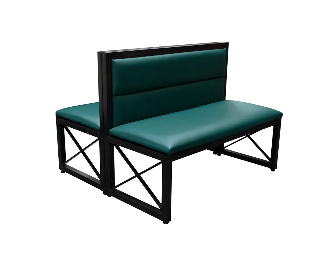 ATS AMD-36-YL-GRN Restaurant Booth, Green Vinyl, Double, 47.5L, Black ...
