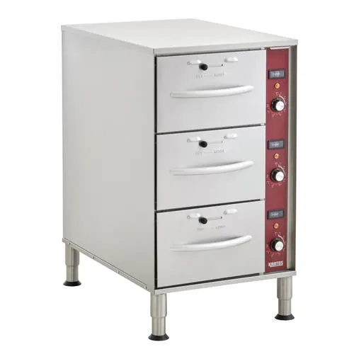 Hubert 100544 Kratos Drawer Warmer, Triple Drawer, Free Standing