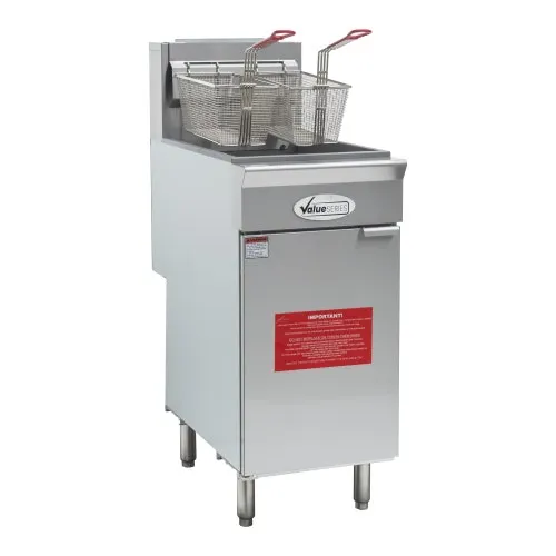Hubert 145866 15" Floor Model Gas Deep Fryer, Full Pot, Natural Gas, 40 Ibs, 90.000 BTU