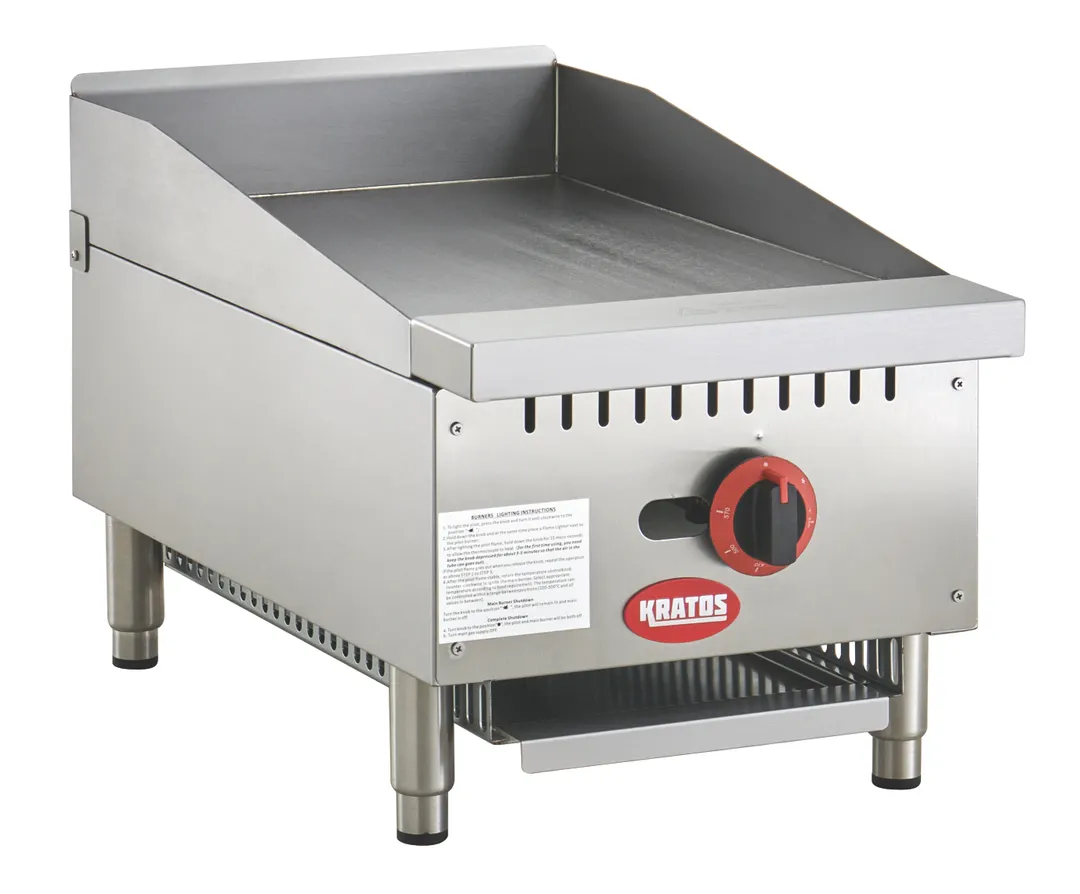 Hubert 167201 15" Countertop Gas Griddle with Thermostatic Controls
