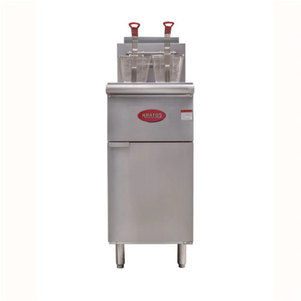 Hubert 86812 15.5" Floor Model Gas Deep Fryer, Full Pot, Natural Gas, 50 Ibs, 120.000 BTU