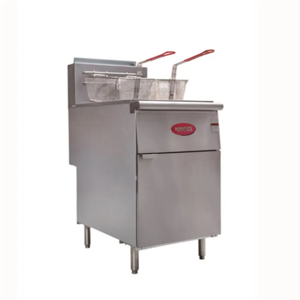 Hubert 16929 21" Floor Model Gas Deep Fryer Full Pot Natural Gas 100 Ibs 150.000 BTU