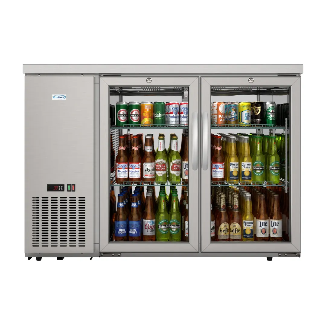Koolmore KM-BC-2GD-SCSS Cooler 47.9" W X 25" D X 34" H, 7.4 cu ft, Glass Swing Temp Stainless Steel