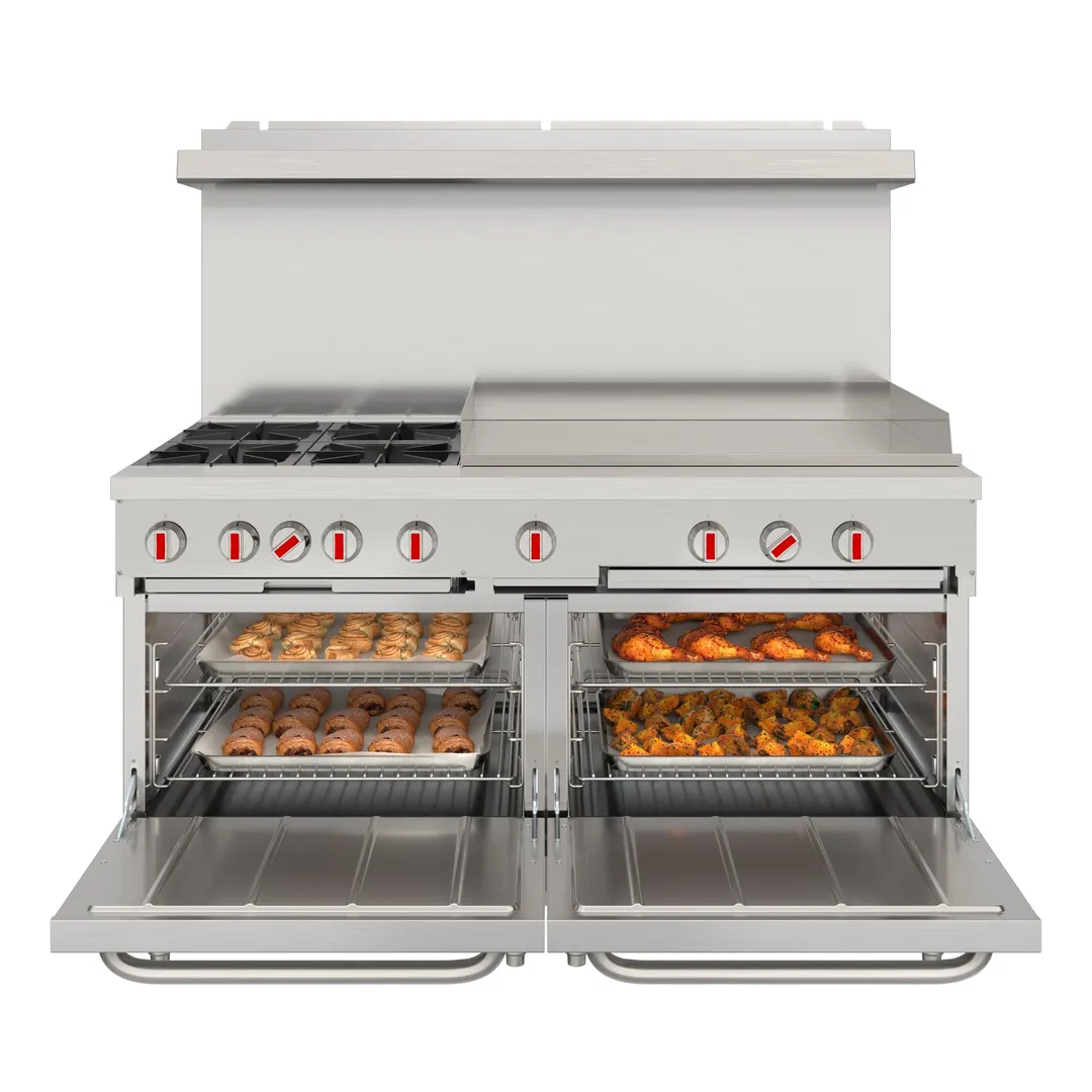 Koolmore KM-CRG364-NG Commercial Range, 60"W, (3) 20, 000 Btu Burners