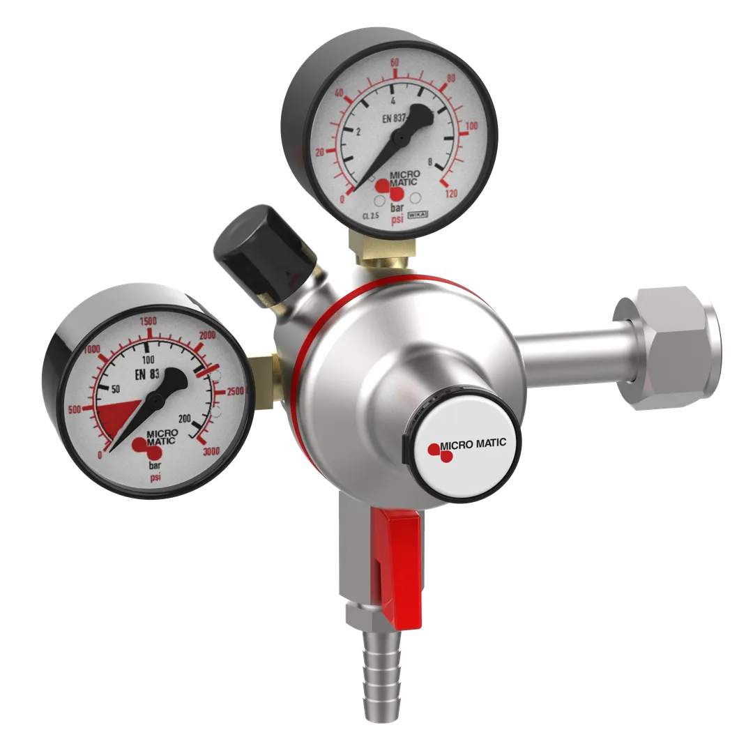 Micro Matic 942B-PP Premium Plus High Pressure Double Gauge Gas Regulator