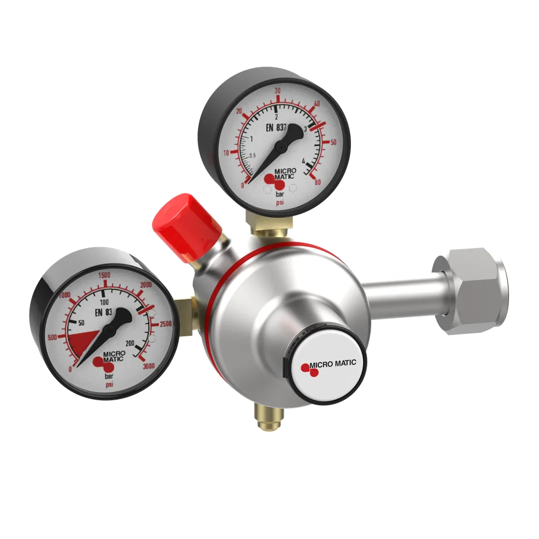 Micro Matic 942BN-PP Premium Plus High Pressure Double Gauge Gas Regulator
