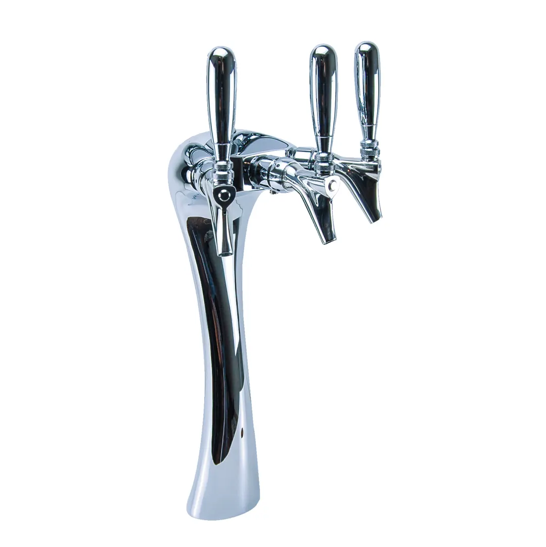 Micro Matic A-G5-3-C-A Anaconda Draft Tower, 3‑Tap Countertop, Chrome Finish, NSF, 12" Tall